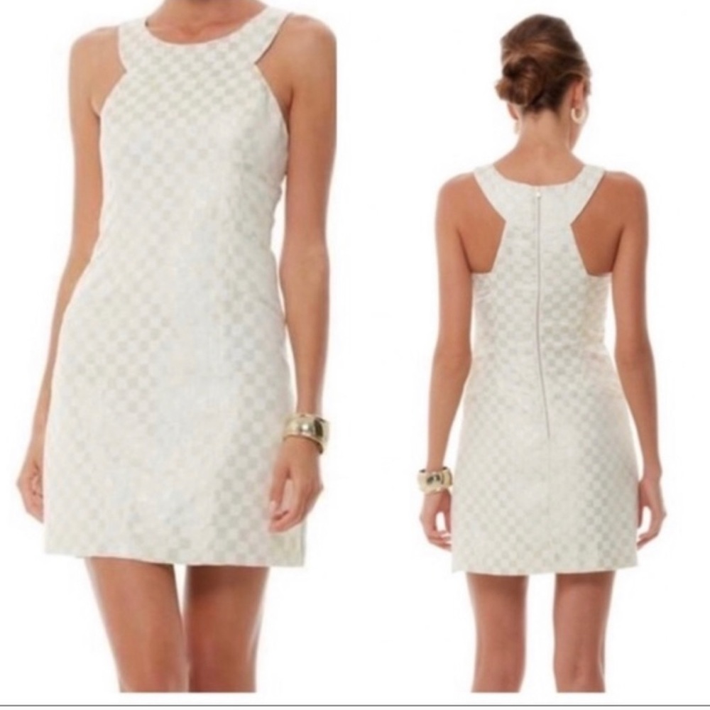Lilly Pulitzer Jepson gold/white dress size 4